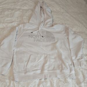 The North Face White And Light Gray Hoodie, Size L (1204)